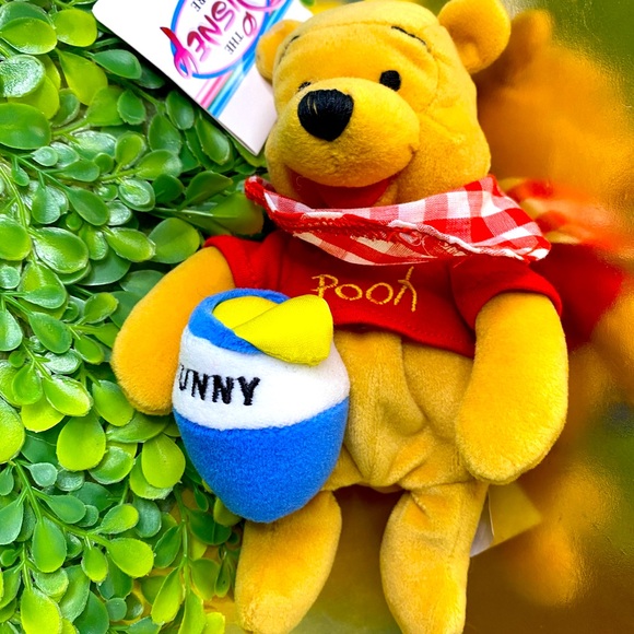 DISNEY STORE EXCLUSIVE NWT 90s PICNIC WINNIE THE POOH & HUNNY POT BEAN BAG PLUSH - Picture 7 of 8